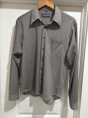 Vintage Geometric Print Long-Sleeve Shirt